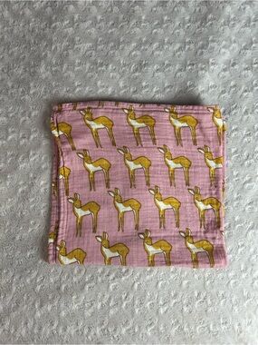 Milkbarn Rose Doe Lovey Security Blanket Deer Fawn Pink Muslin Organic Cotton